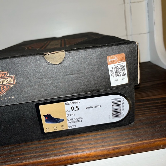 Harley-Davidson-Baxter Sneakers Black/Orange Men's Skull High Top Shoes 9.5 NWT - Picture 11 of 11